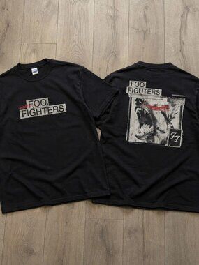 Foo Fighters Graphic Rock Band Tee Black Short Sleeve Shirt